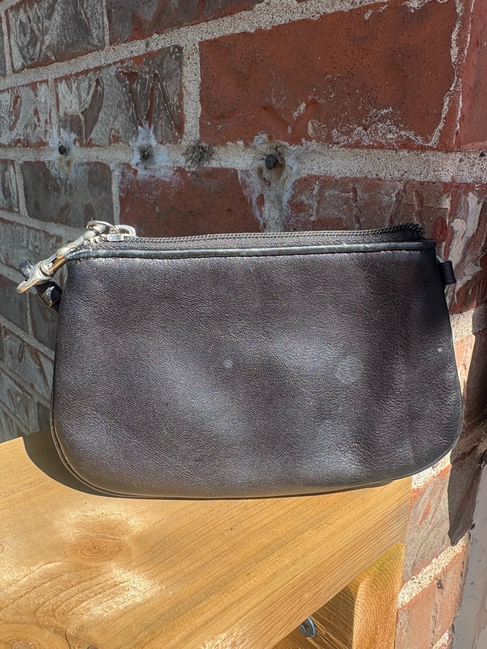 Coach wristlet black pleated leather - Picture 4 of 5
